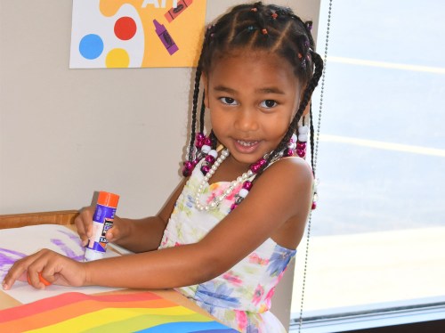 young girl arts and crafts